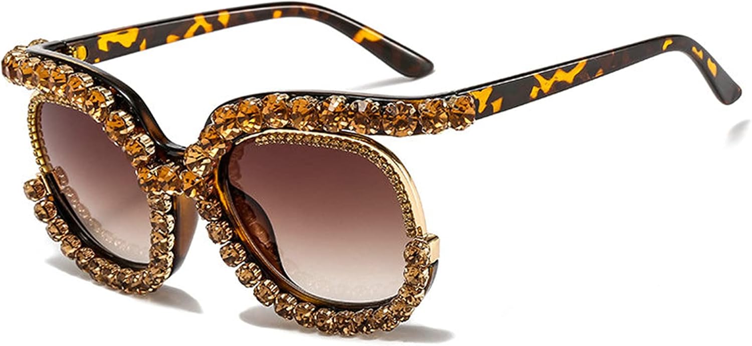 

Солнцезащитные очки Willochra Style круглые женские 2021 Винтажные очки для женщин Роскошные солнцезащитные очки большого размера с бриллиантами для мужчин Ретро-очки, Leopard