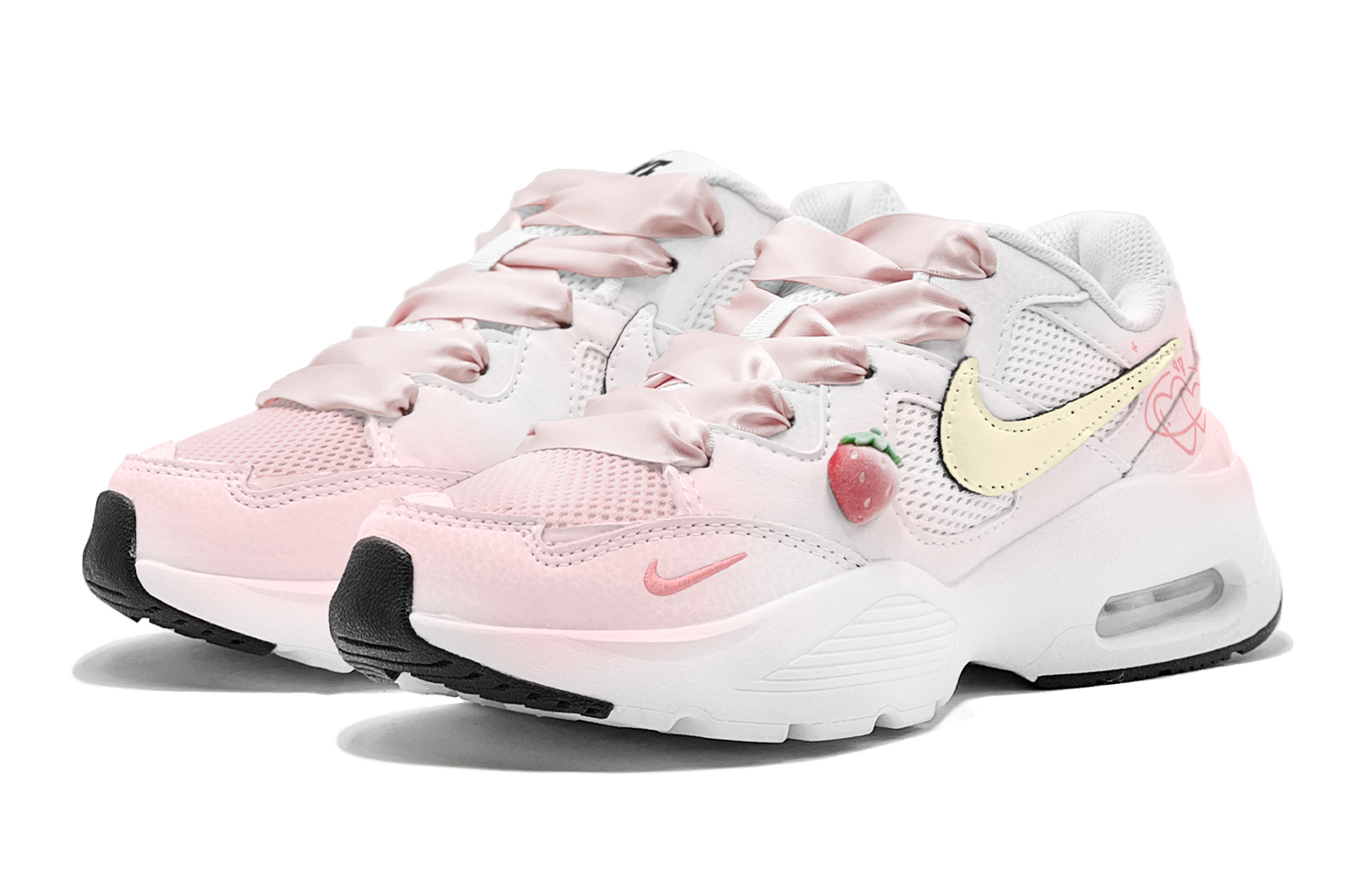 Nike Женские бело-розовые кеды Air Max Fusion с амортизацией, противоскользящей подошвой и дышащим верхом, цвет White Pink — фото 4