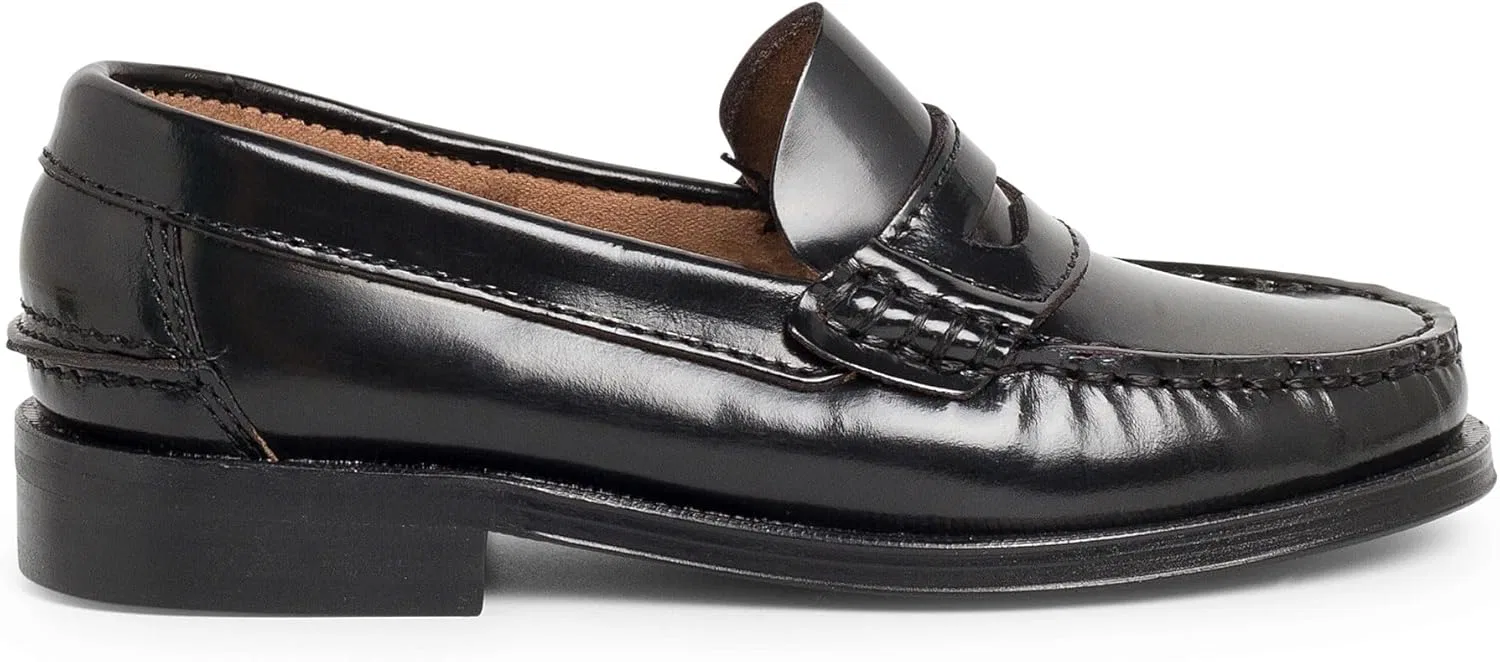 Детские кожаные мокасины Писамонас Pisamonas, Black
