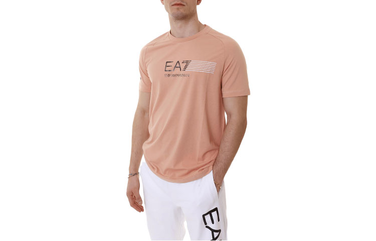 EMPORIO ARMANI Футболка EA7 мужская розовая — фото 3
