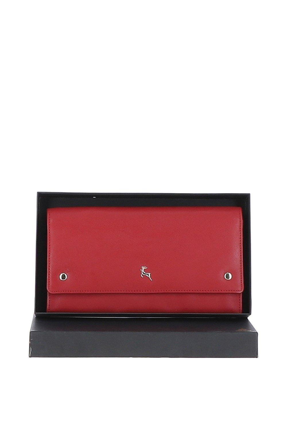

Большой женский дорожный кошелек 'Elena' из сафьяновой кожи Ashwood Leather, красный