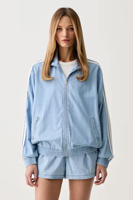 Джинсовая толстовка на молнии свободный крой Adidas Originals, синий