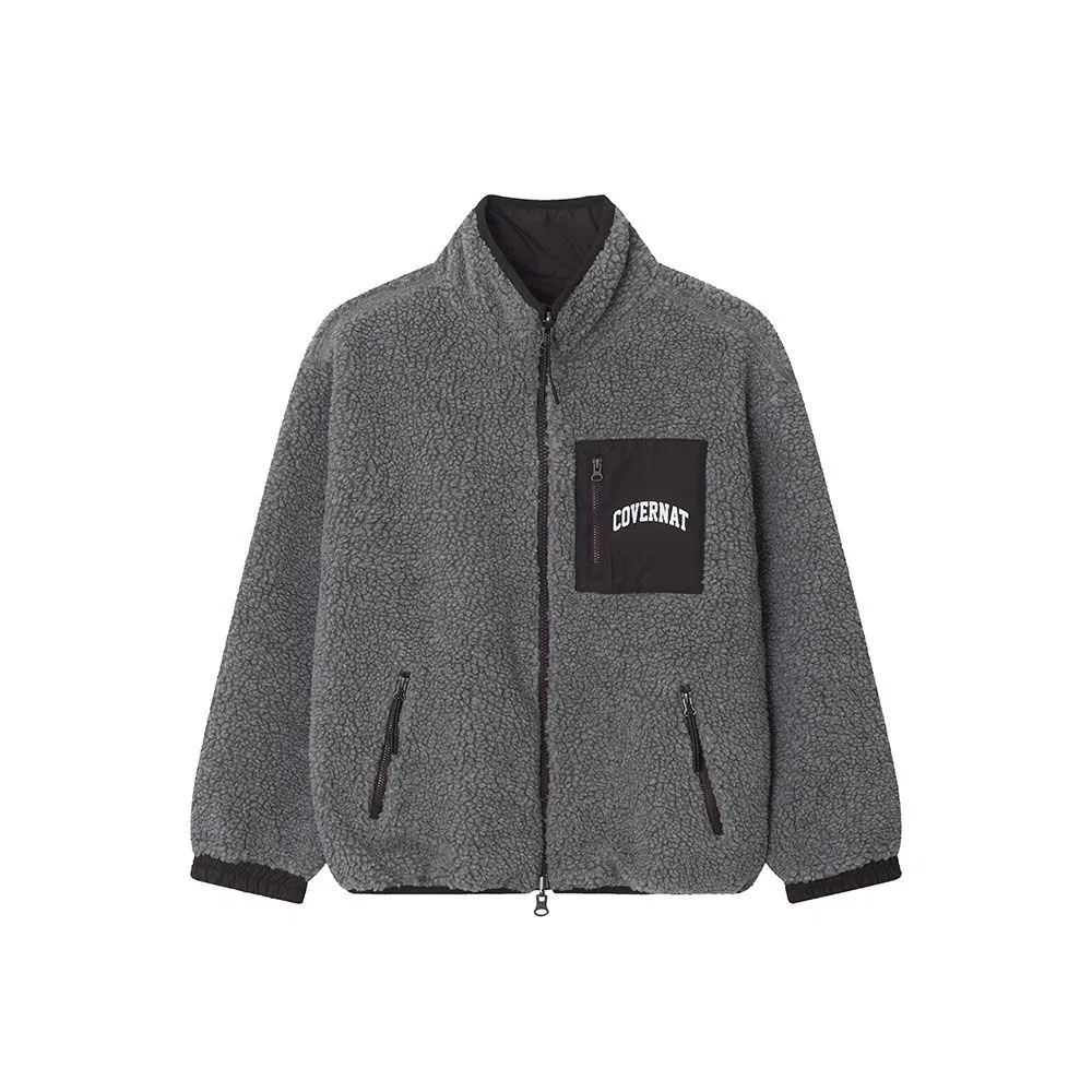 Детская двусторонняя куртка Authentic Reversible Dumble меланж-серая от Covernat Kids