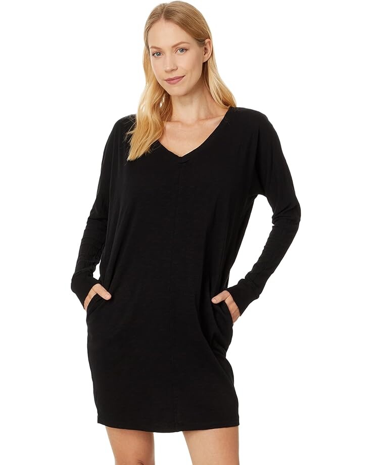 

Платье Mod-o-doc Long Sleeve V-Neck Dolman Sleeve Dress, черный