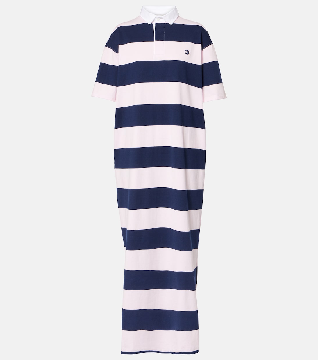 

Длинное платье из хлопка в полоску Coperni, Pink-Blue