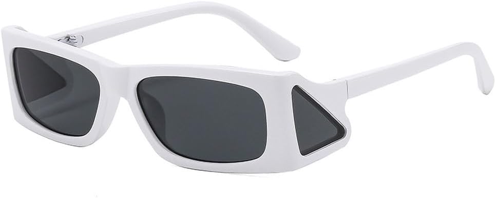 

Модные уникальные маленькие квадратные солнцезащитные очки для женщин в стиле ретро с прозрачными линзами цвета океана, модные панк-солнцезащитные очки с защитой от УФ-излучения UV400 для мужчин HYYZZC, White Grey