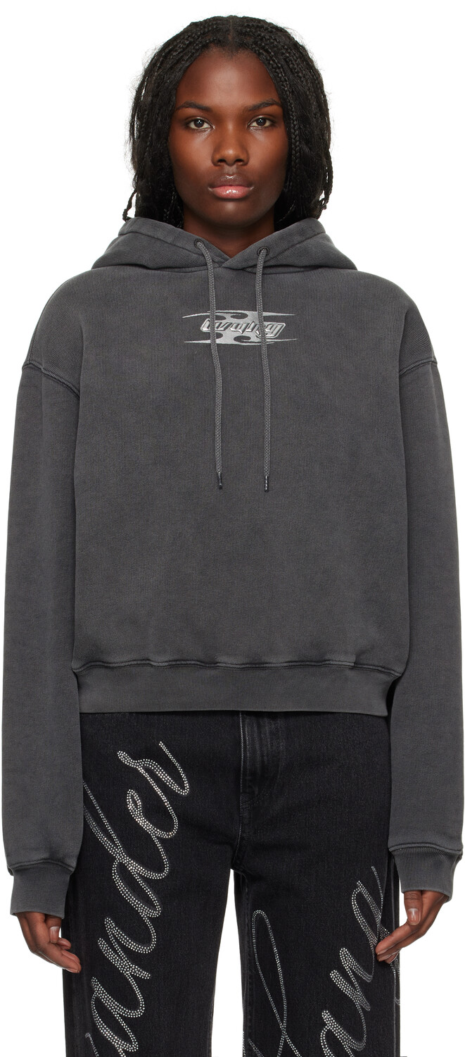 

Толстовка с капюшоном Grey Blade с тисненым логотипом alexanderwang.t