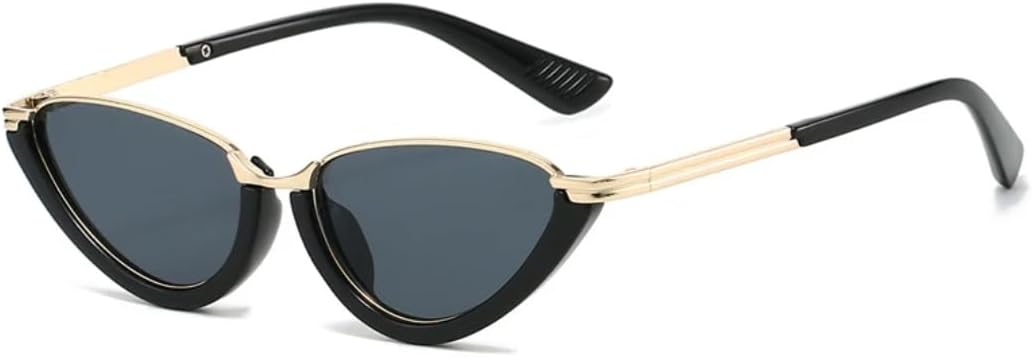 

Ретро маленькие солнцезащитные очки «кошачий глаз» для женщин, модные прозрачные линзы Ocean, защита от УФ-излучения UV400 для мужчин, трендовые градиентные линзы TYUVIVO, Black Golden Gray