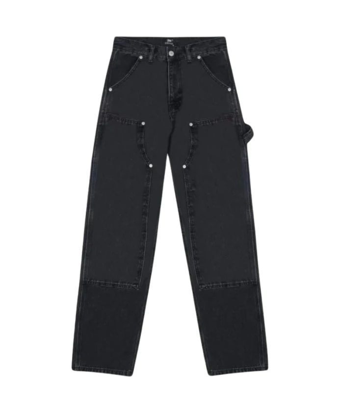 

Джинсовые брюки с двойными коленями и мультяшным рисунком Patta, черный