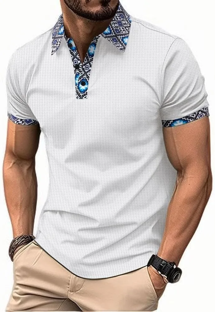 

Мужская поло с цветочным принтом, влагоотводящая