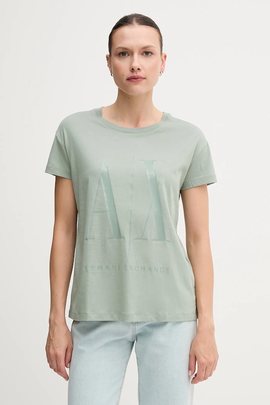 

Хлопковая футболка Armani Exchange, зеленый