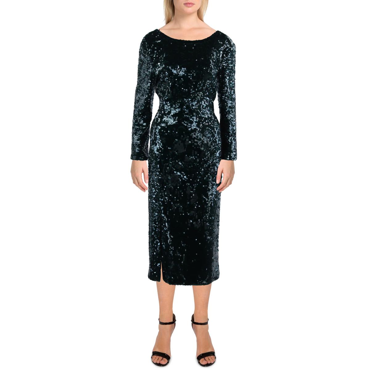 

Женское облегающее платье миди с пайетками Natalie Dress The Population, цвет deep emerald