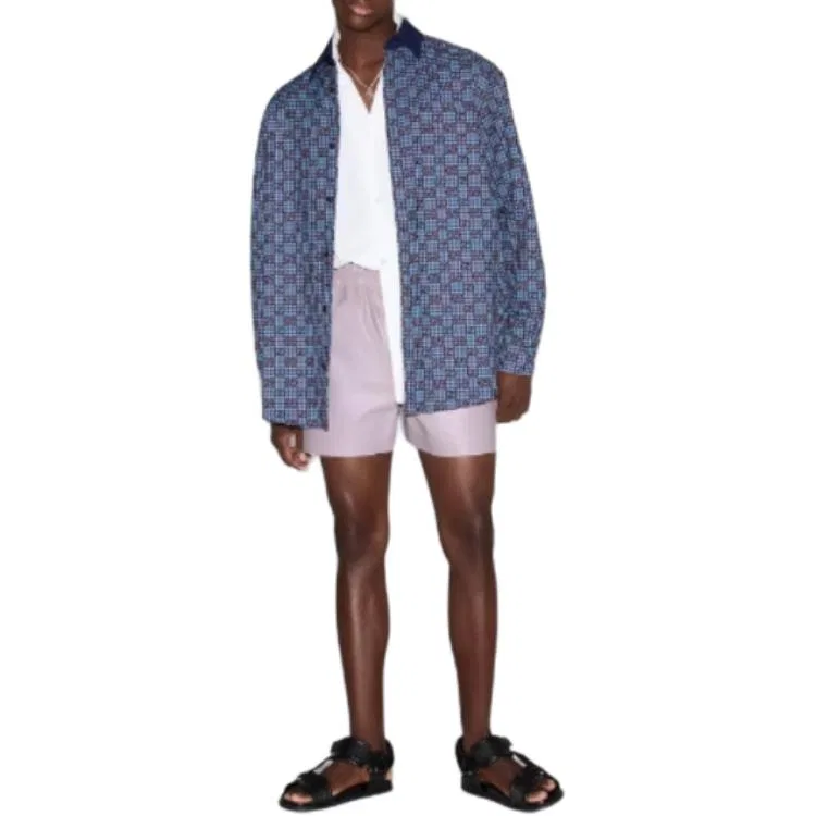 Рубашка GUCCI Vichy Cotton Wool Jacquard, синяя — фото 3