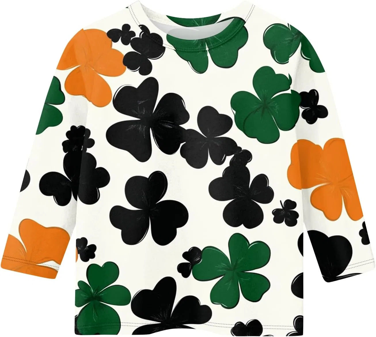 Футболка оверсайз с принтом St. Patrick's Day, 3/4 рукав, оранжевый — фото 2