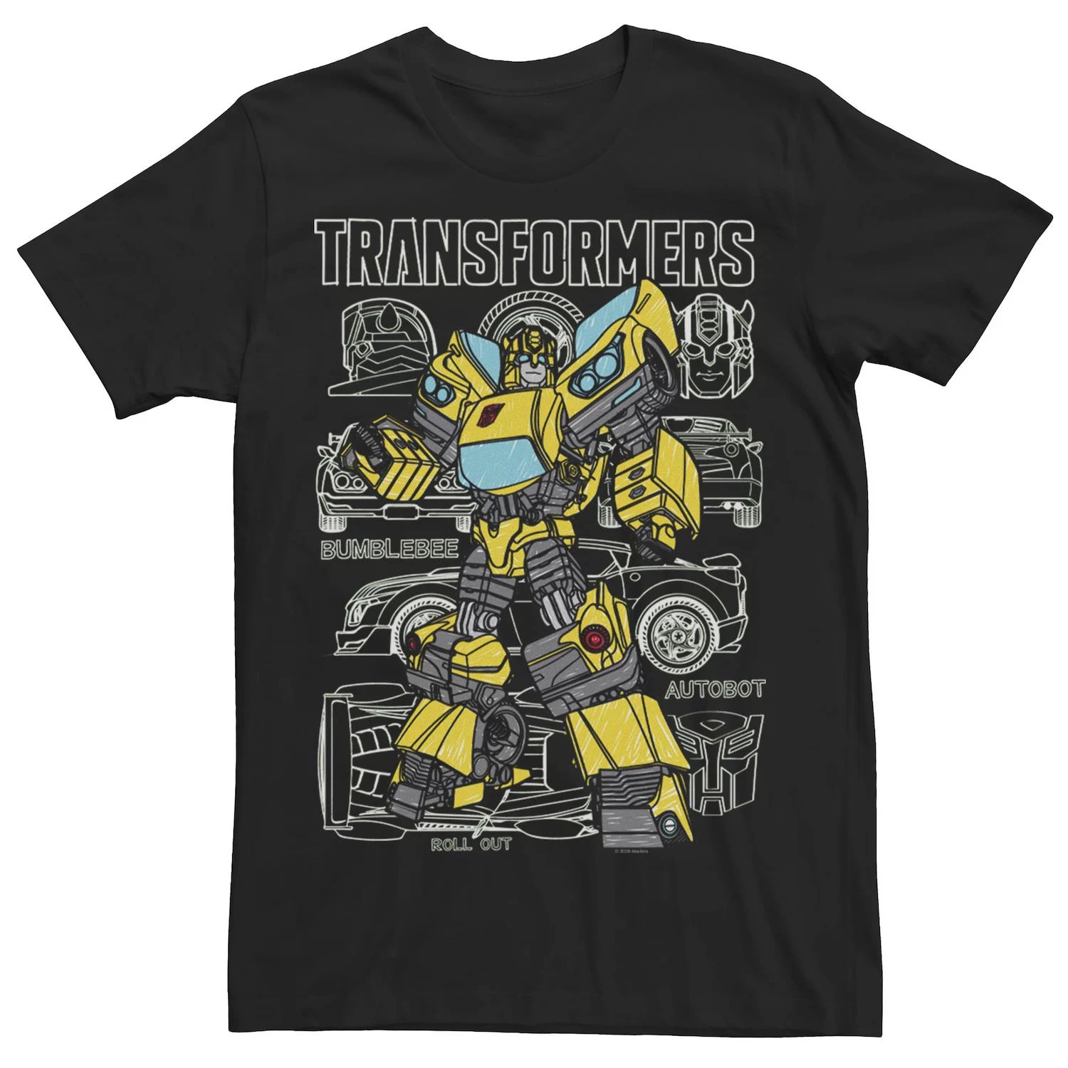 

Мужская футболка с рисунком Трансформеры Bumblebee Doodle Licensed Character