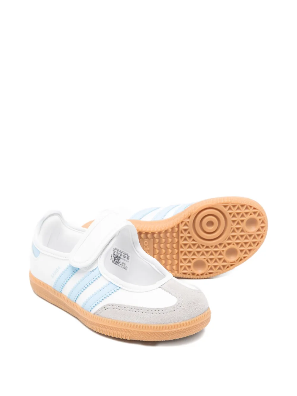 Кроссовки Samba Jane C на липучках Adidas Originals Kids, белый — фото 2