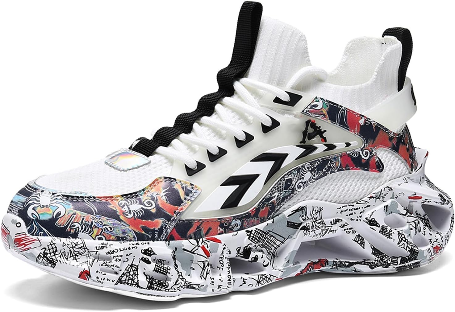 

Мужские кроссовки для бега Легкая спортивная обувь для зала Теннисная прогулочная повседневная обувь Azttoztto, белый/красный