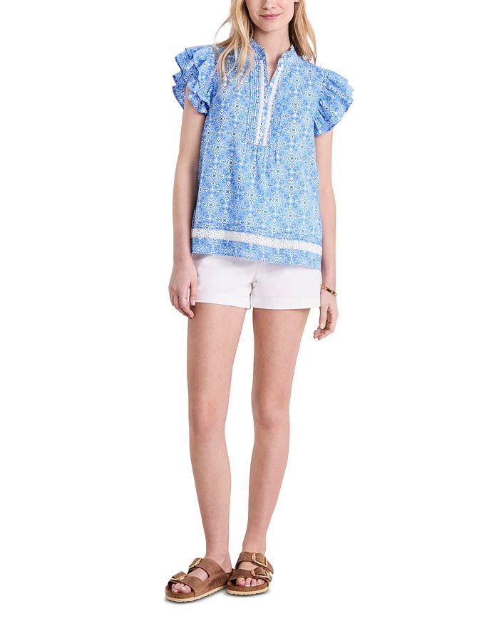 

Топ с кружевной отделкой Vineyard Vines, синий