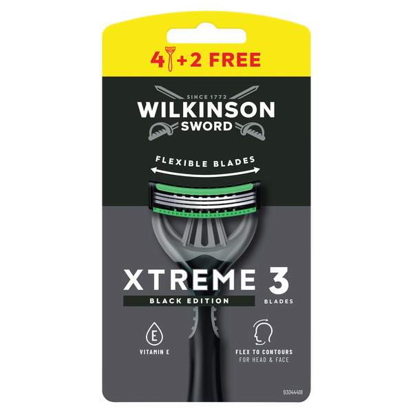 

Одноразовые бритвы для мужчин, 6 шт. Wilkinson Sword Xtreme3 black edition