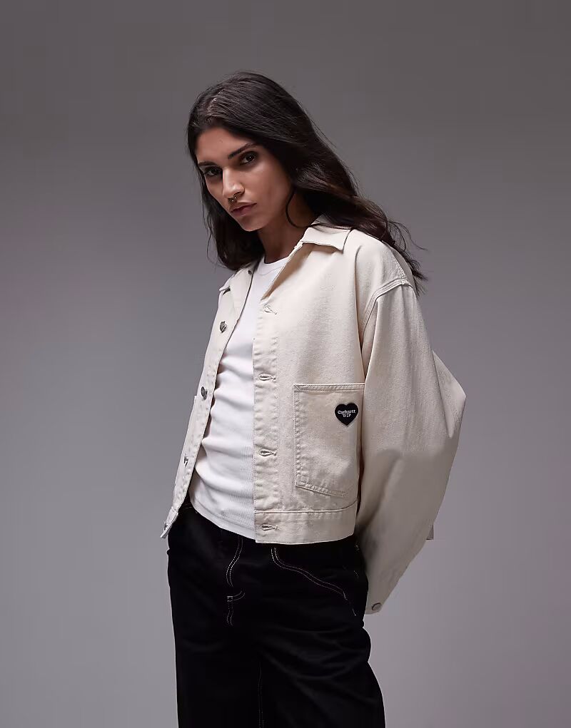 

Куртка Carhartt WIP drewe с логотипом в виде сердца белого цвета