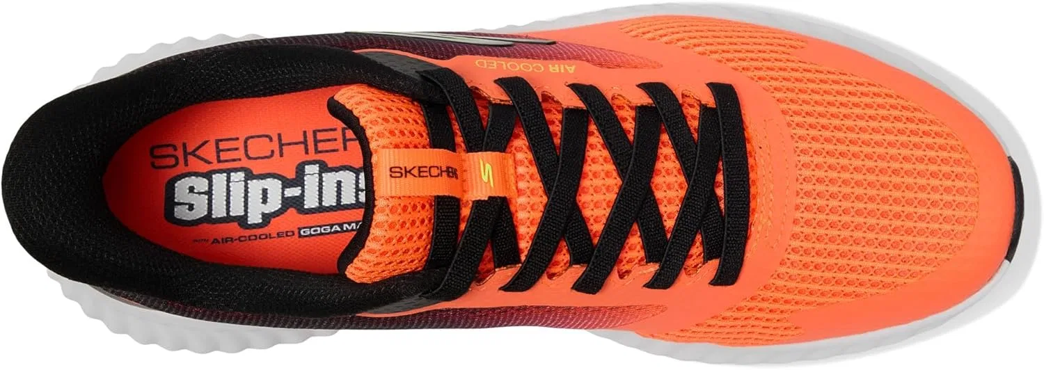 Мужские кроссовки Skechers Go Run Now Starfuse Hands Free Slip-in Trainers, Orange Black — фото 2