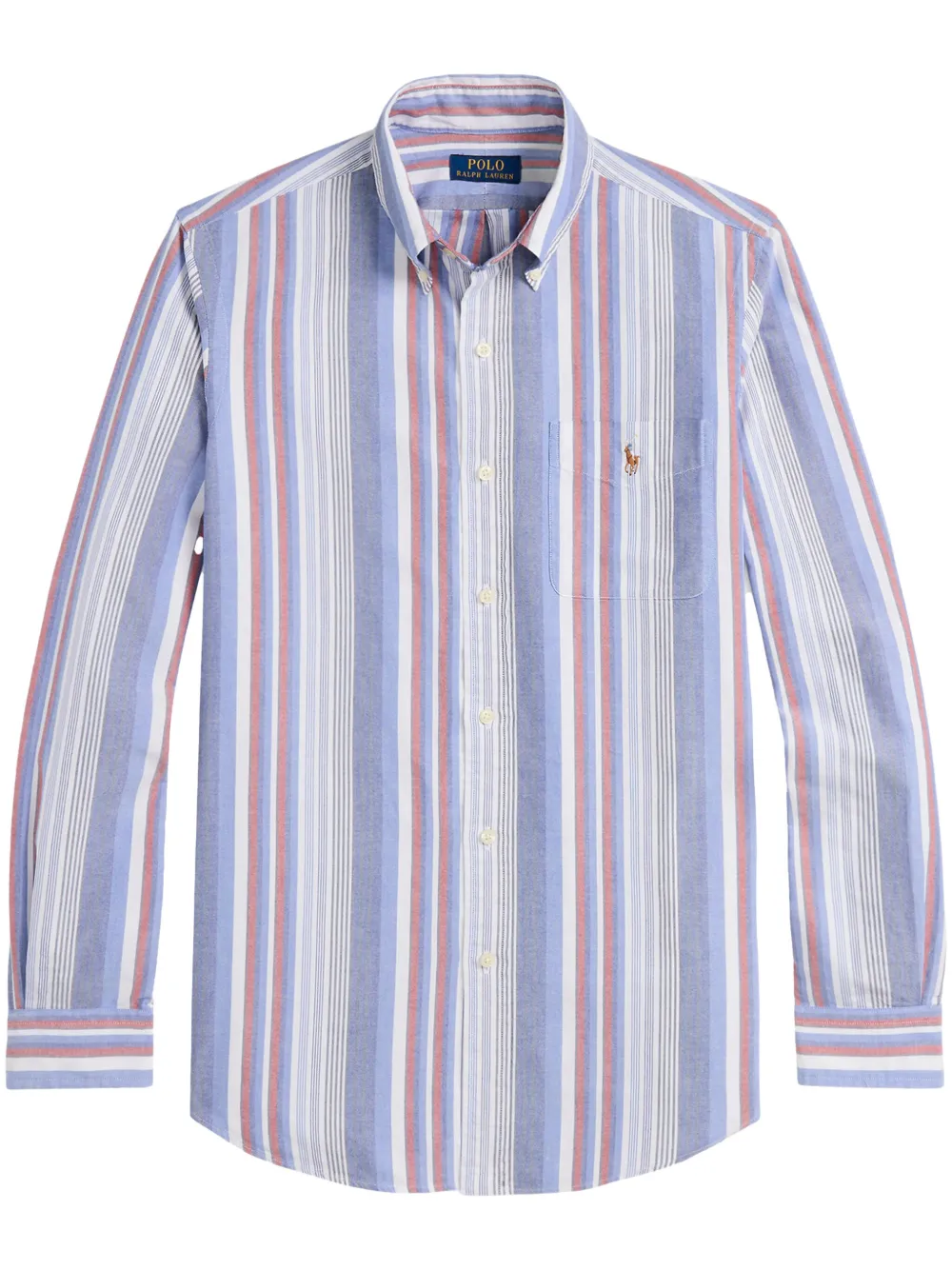 

Полосатая рубашка с вышитым логотипом POLO RALPH LAUREN, синий