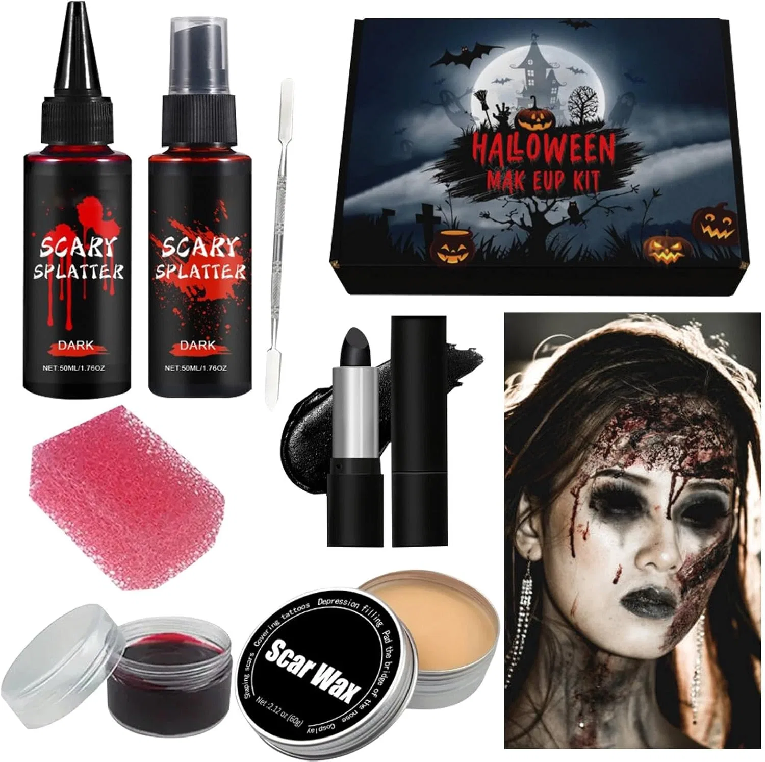 Набор для SFX-грима Halloween 7 предметов Generic