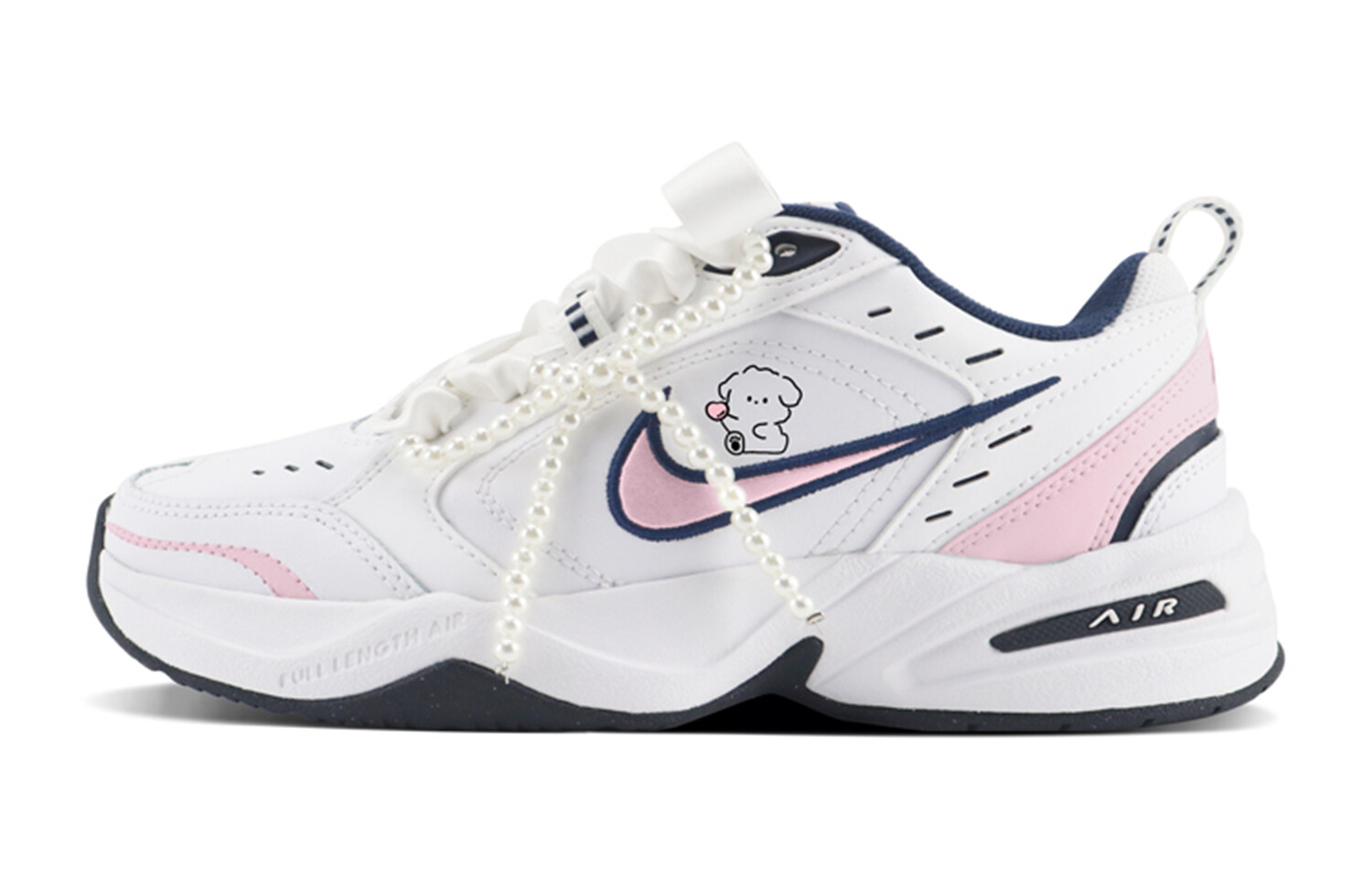 

Кроссовки Nike Air Monarch 4 Chunky Sneakers Unisex Low-top White/pink, розовый