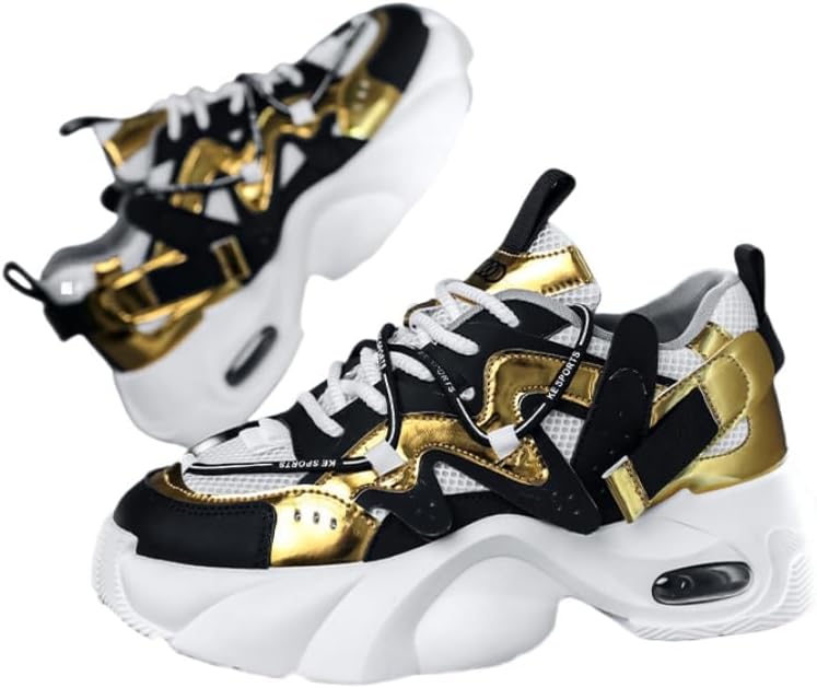 

Мужские кроссовки повседневные с толстой подошвой, массивные обувь, легкие и удобные для ходьбы, модные спортивные теннисные кроссовки Clolinde, черный