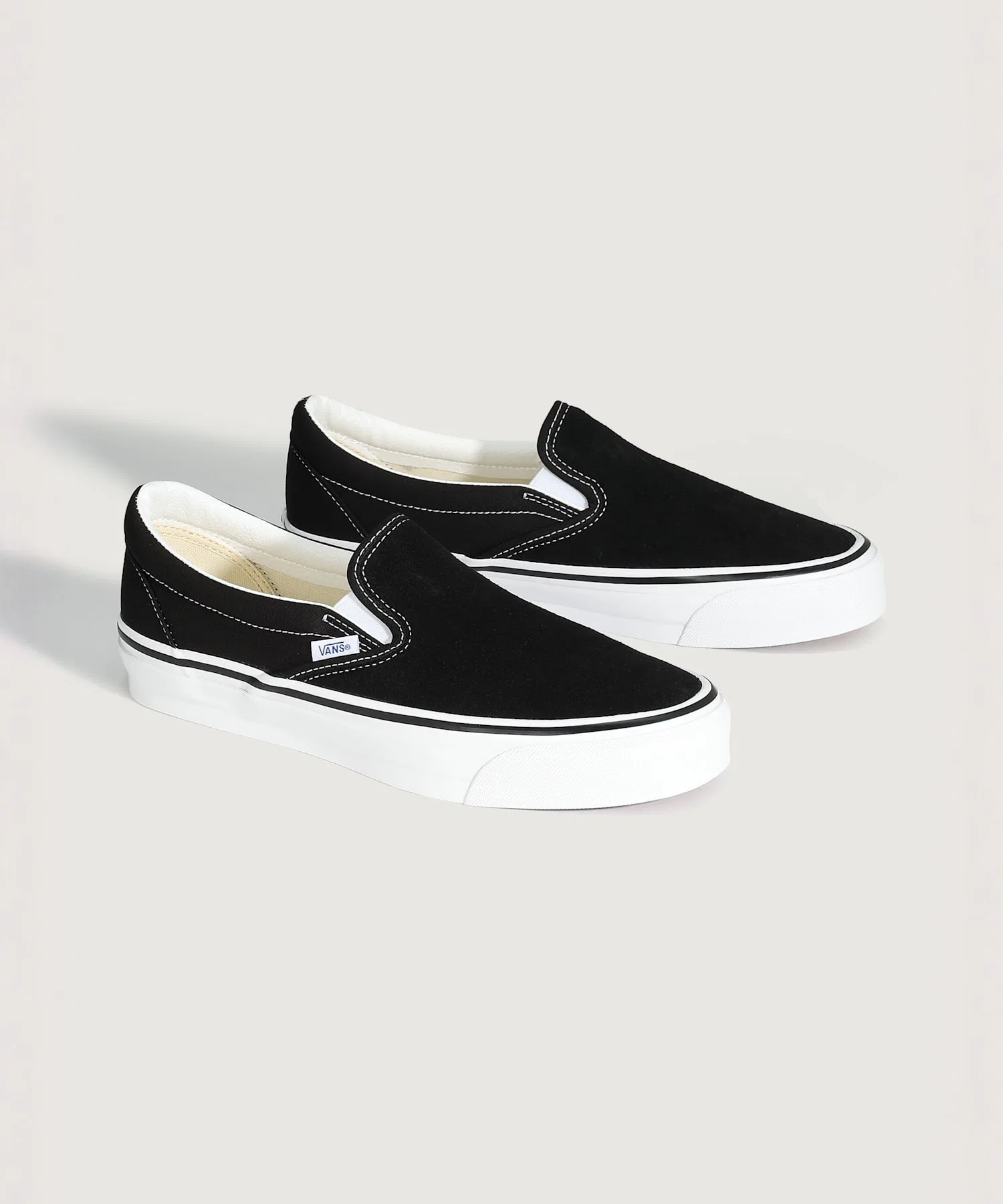 Унисекс слипоны VANS PREMIUM LX Classic Slip-On 98 чёрные с белым — фото 3