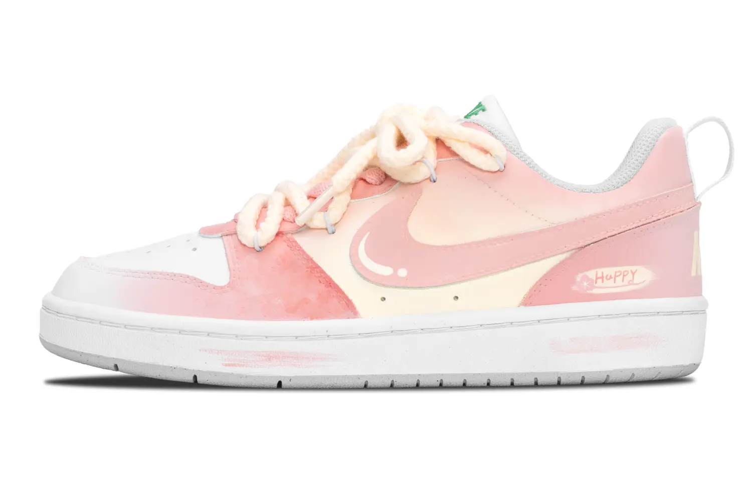 

Nike Court Borough Powder Pink противоскользящие и дышащие низкие скейтборд-кроссовки Cherry Blossom Pink детские