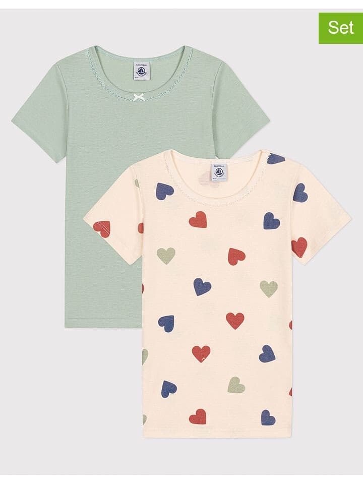 

Футболка PETIT BATEAU 2er-Set: Shirts, цвет Beige/Hellgrün