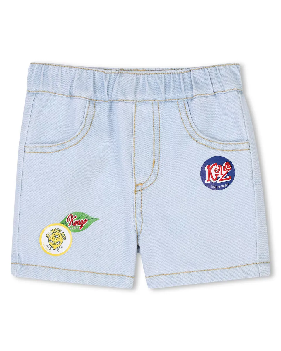 

Шорты для мальчиков из синего хлопка Kenzo Kids, голубой