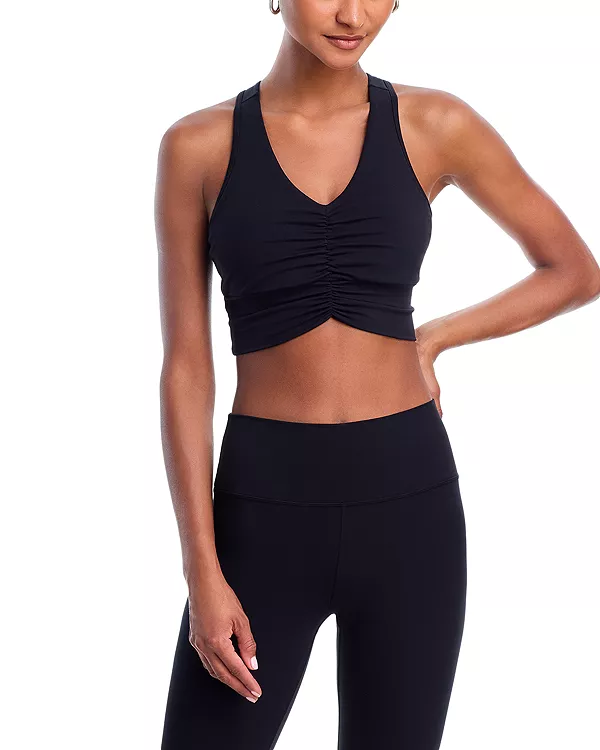 

Топ-Бра с присборенной спинкой и вырезом-борцовкой - эксклюзив Aqua, черный