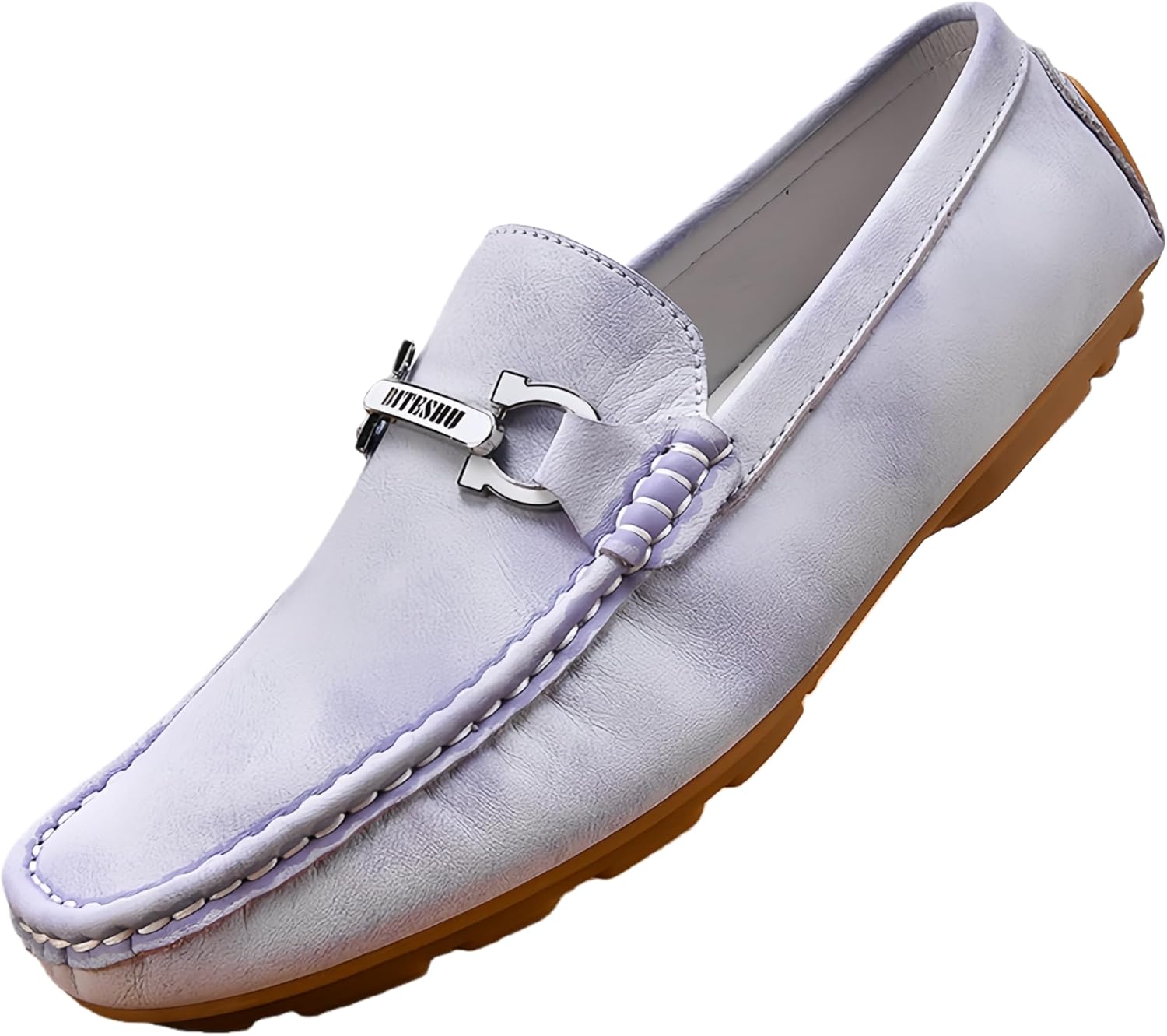 

Модные мужские кожаные туфли большого размера. Гладкая текстура верха. Мягкая и удобная подкладка. Резиновая подошва, устойчивая к скольжению и износу Clolinde, фиолетовый