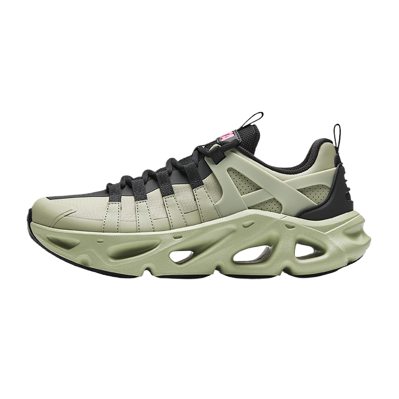 

Дышащие поддерживающие низкие кроссовки Casual для мужчин ANTA, lotus leaf зеленый/basic черный (leather mesh)