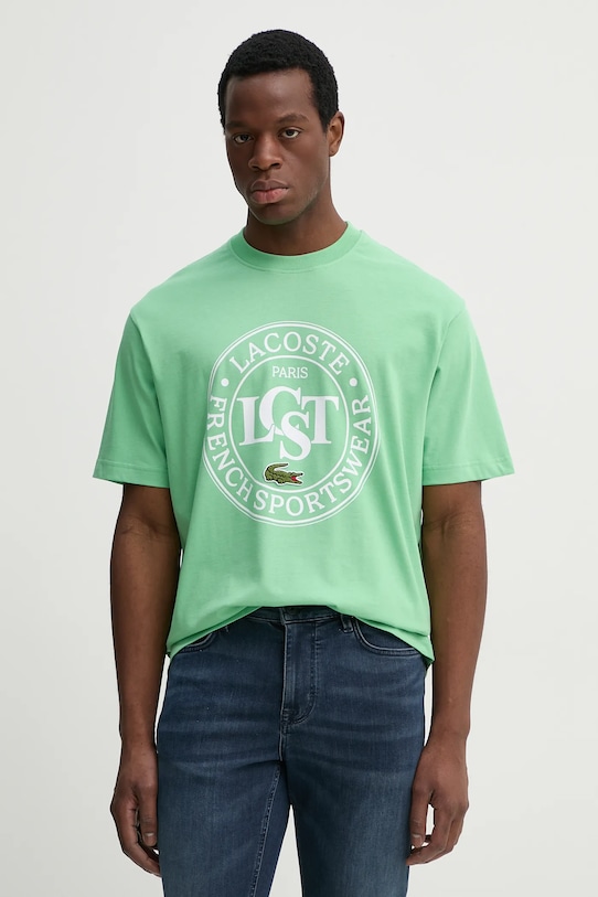 

Хлопковая футболка Lacoste, зеленый