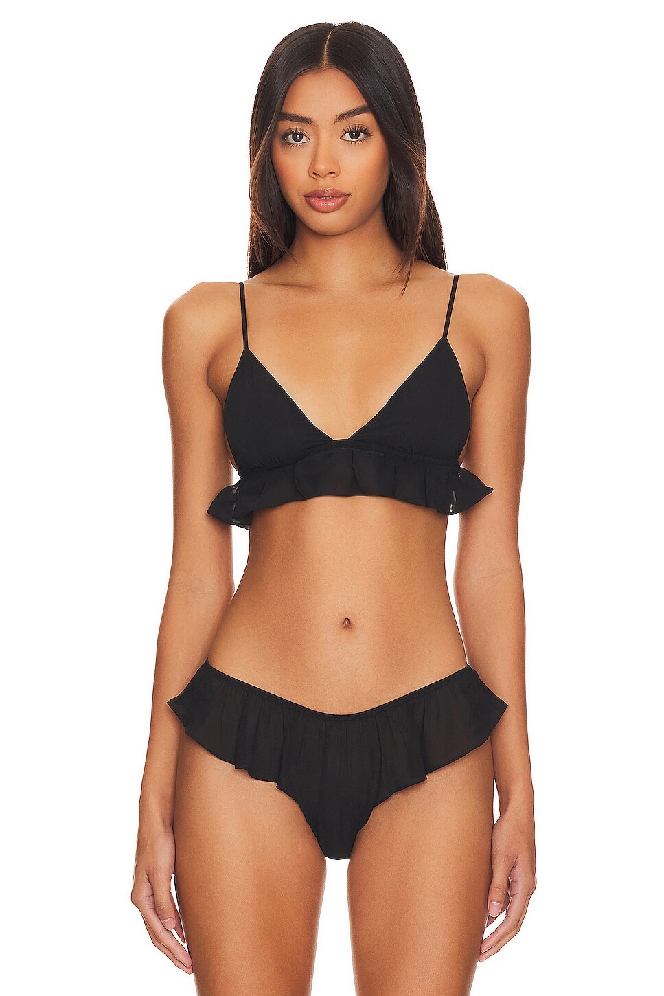 

Бюстгальтер fleur du mal Luxe Flutter Triangle, черный