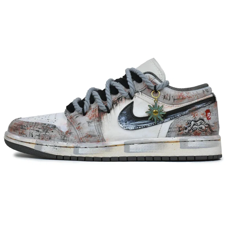Кроссовки баскетбольные Jordan Air 1 Gray White Red