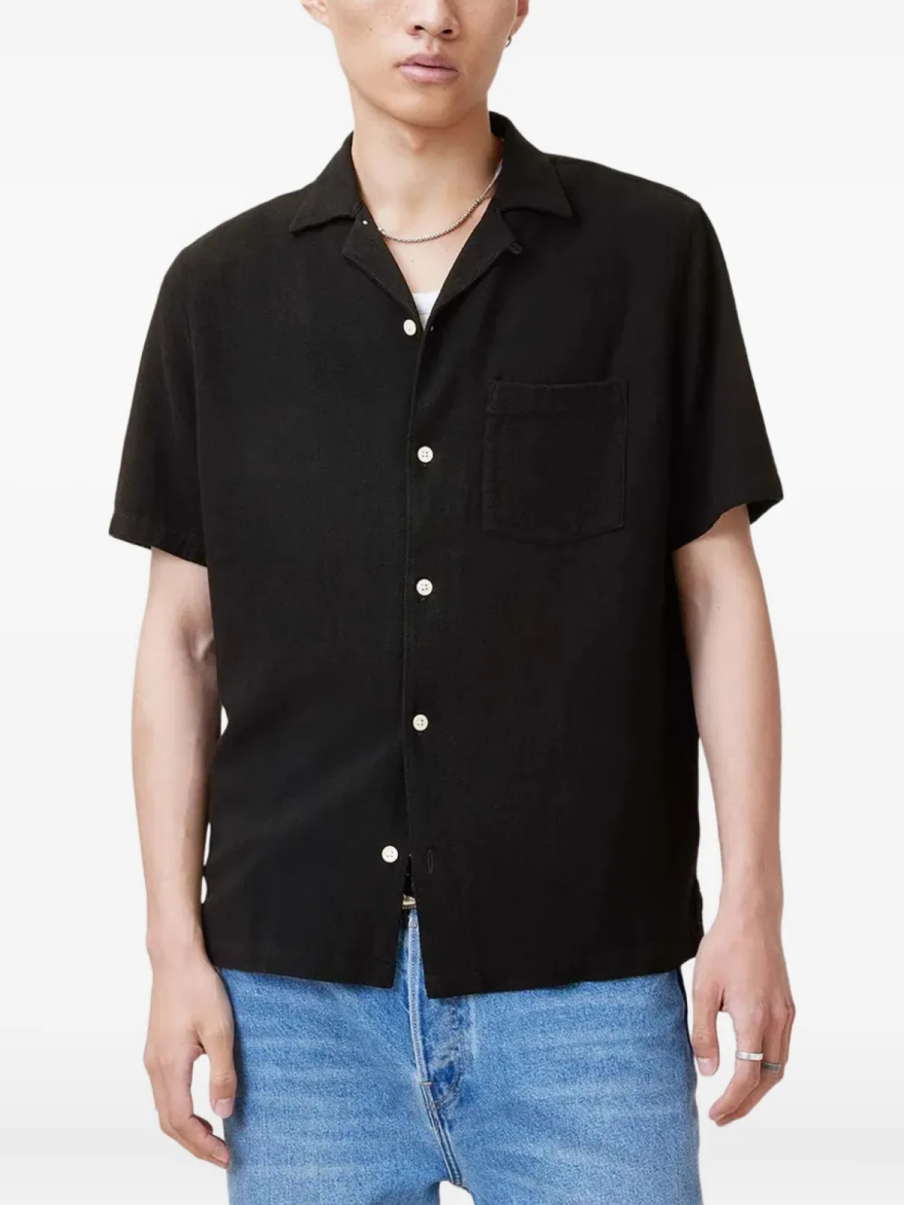

AllSaints рубашка Hudson с короткими рукавами, черный