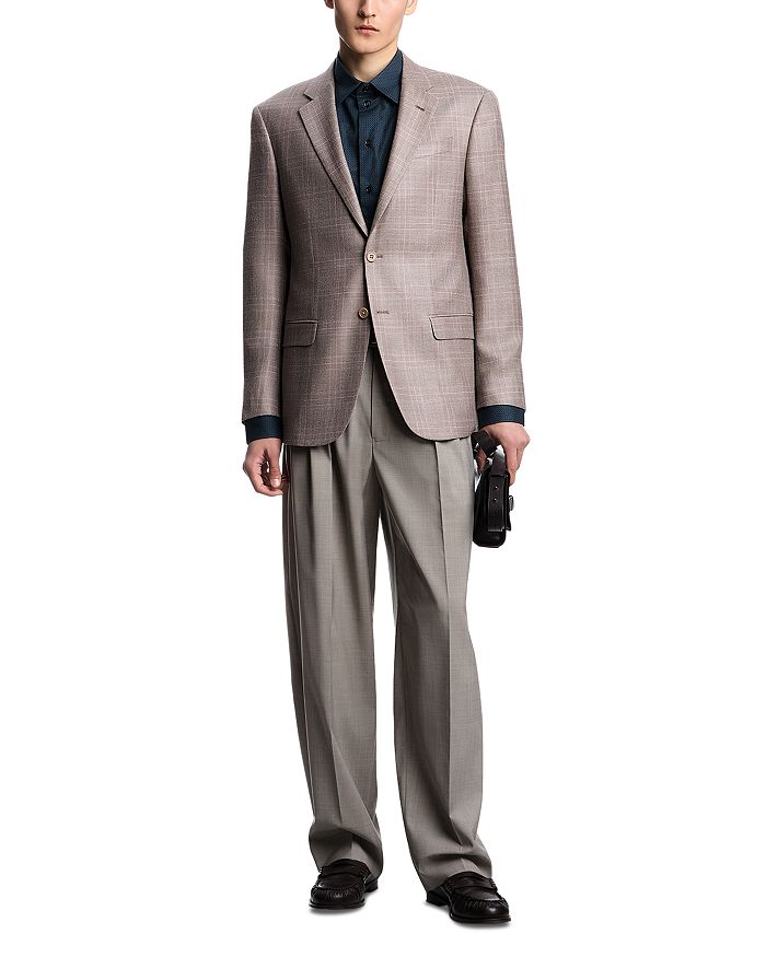 Классический блейзер с вырезными лацканами Regular Fit Emporio Armani, коричневый/бежевый — фото 2