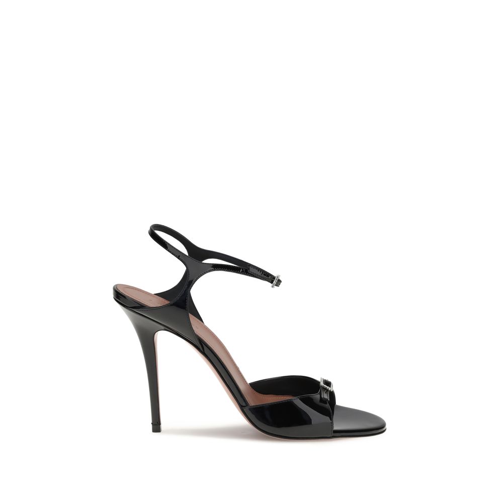 Amina Muaddi Patent-leather Adut Women's Sandal, черный