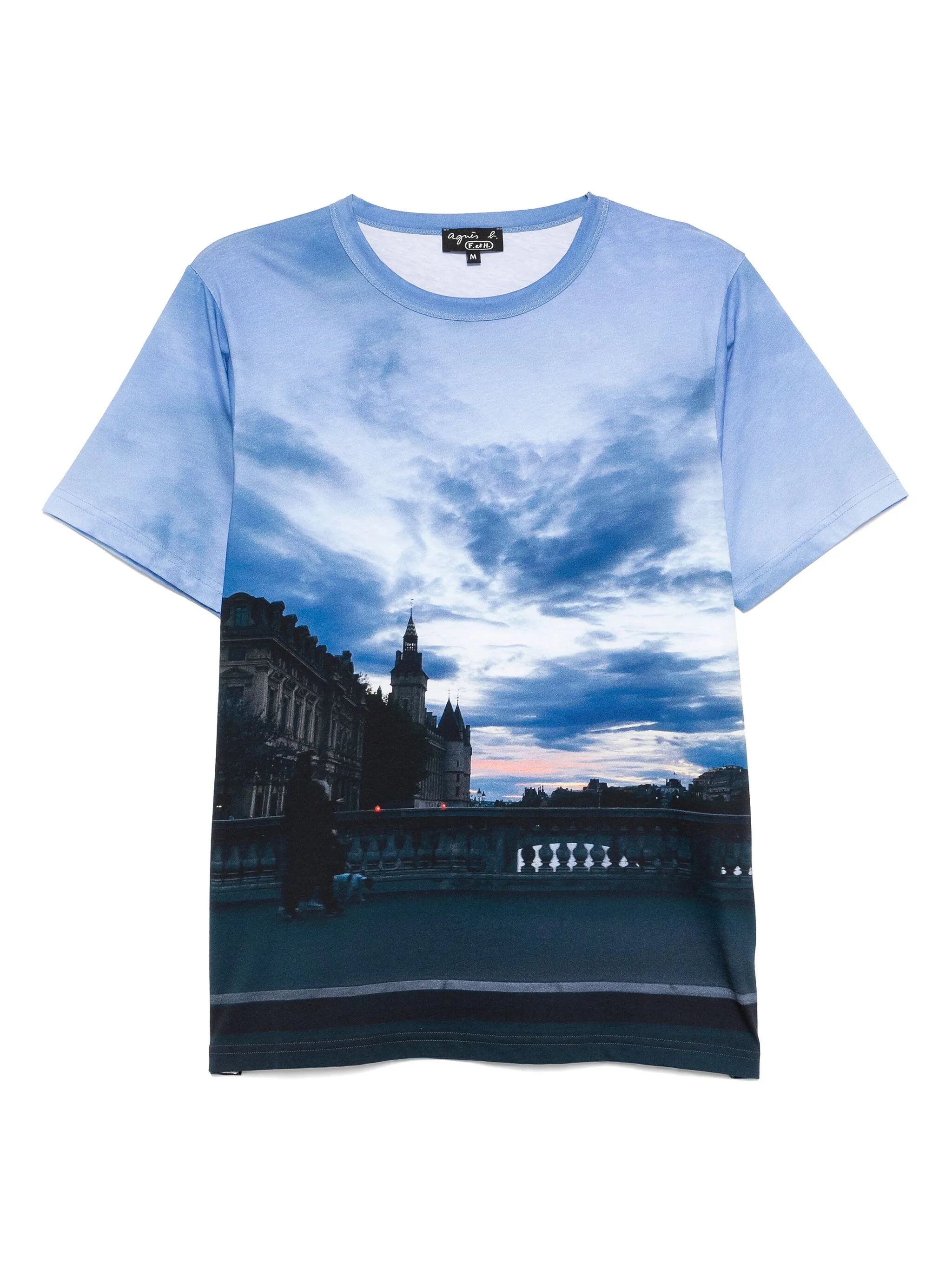 

Футболка с графичным принтом Agnès B., синий