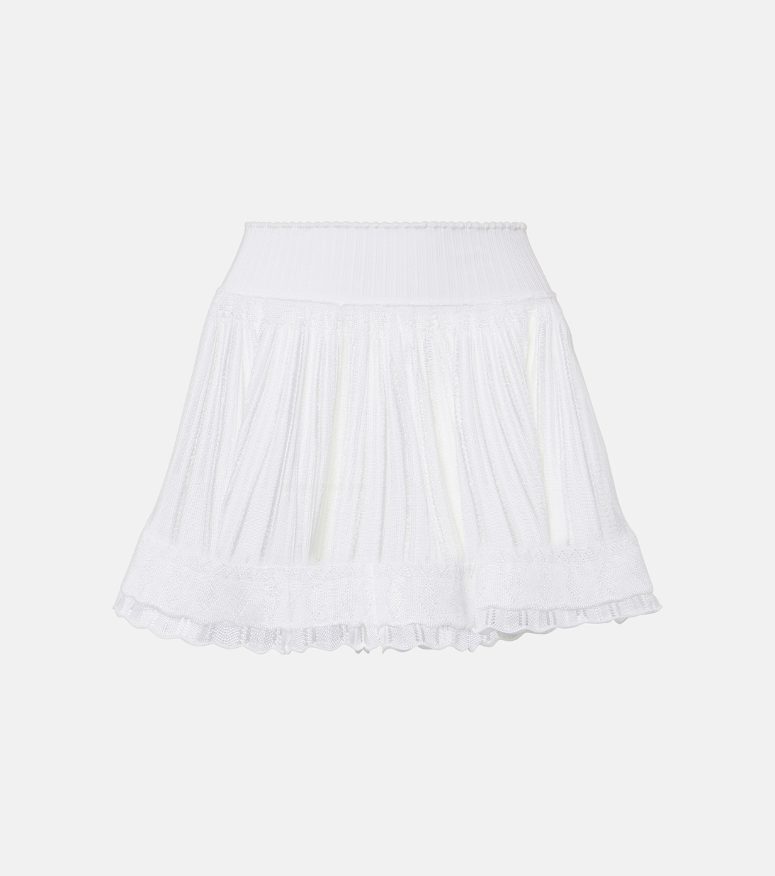 

Шорты плиссе на кринолине Alaïa, Blanc Optique