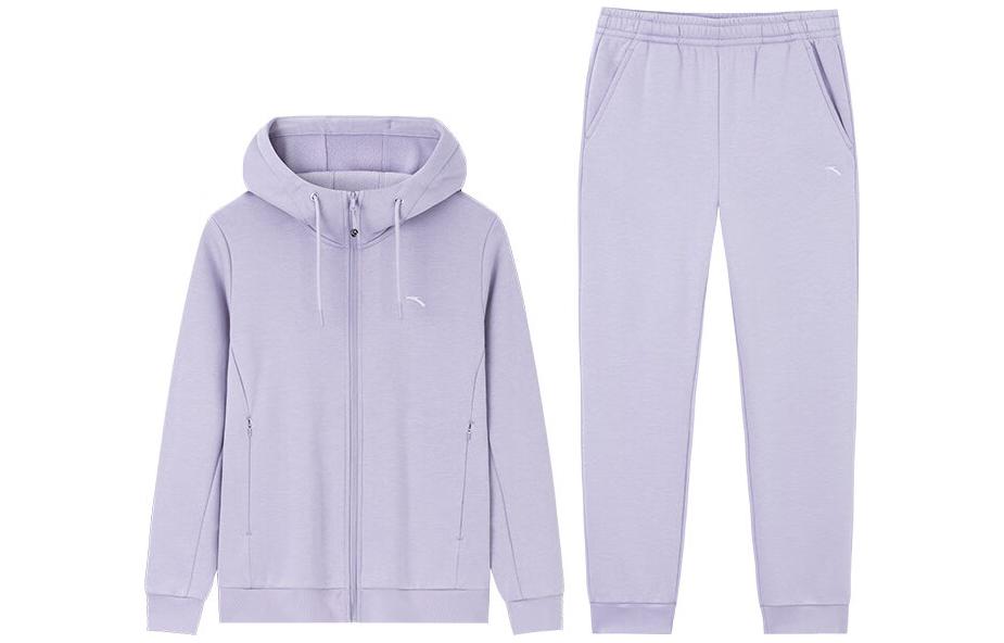 

ANTA Тренировочный костюм с капюшоном, утепленный флисом, цвет Purple Smoke, коллекция Variety Training Collection