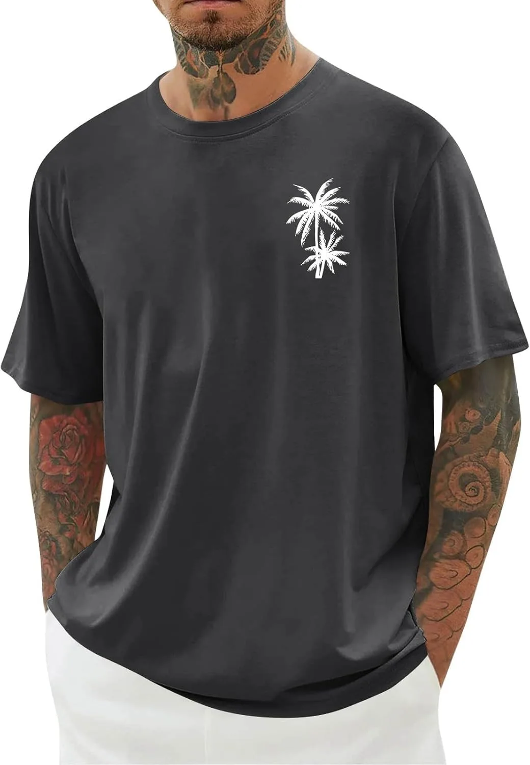 

Футболка с принтом "Кокосовая пальма" для тренировок, Big and Tall