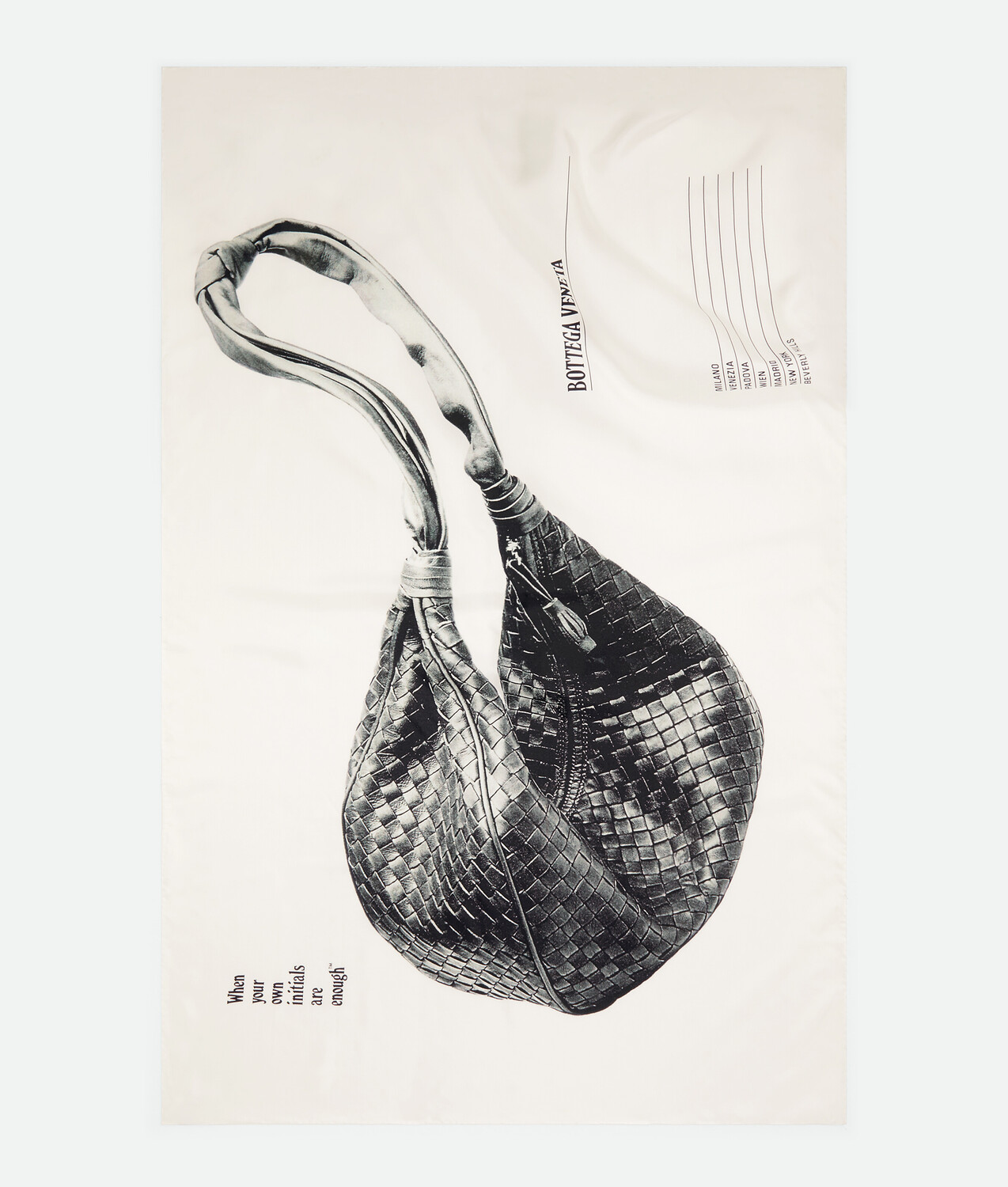 

Silk twill printed foulard BOTTEGA VENETA, мел/черный