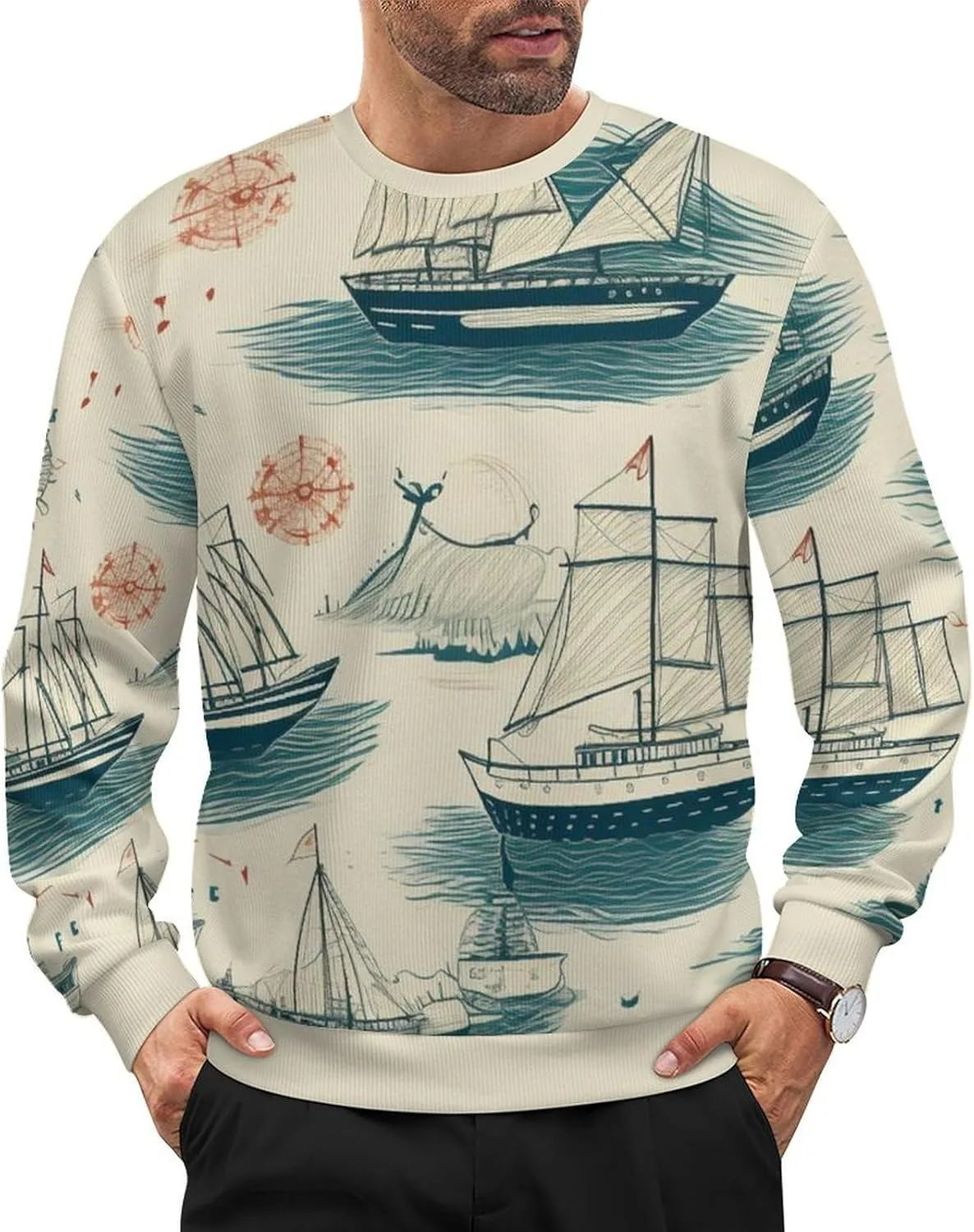 

Мужской оверсайз свитер с цветочным принтом HLSDFRES