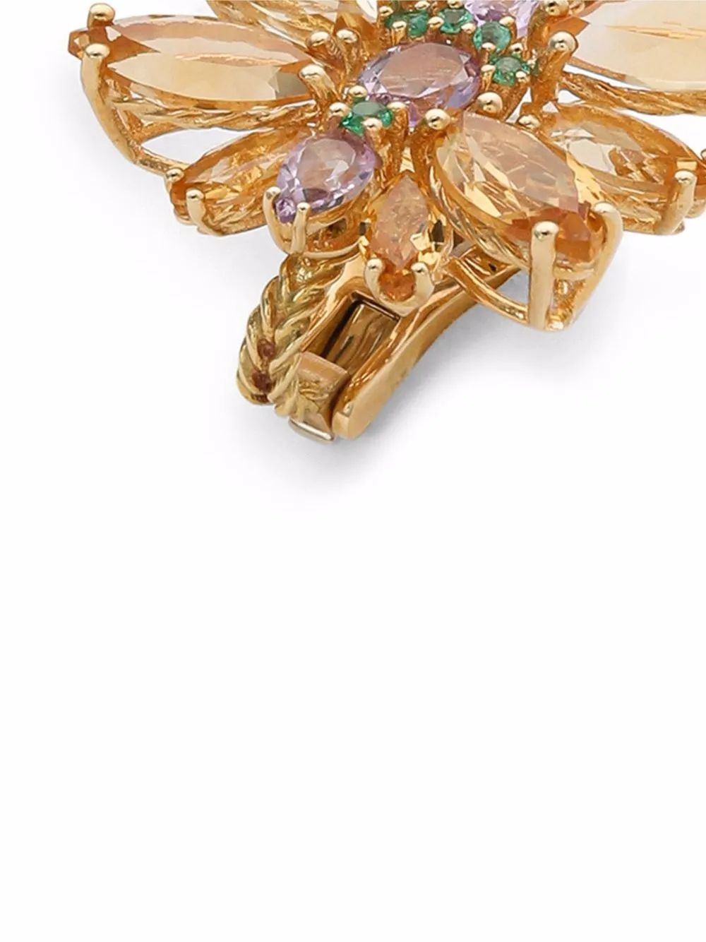 Серьги-клипсы Spring из желтого золота с камнями DOLCE & GABBANA, золотой — фото 2