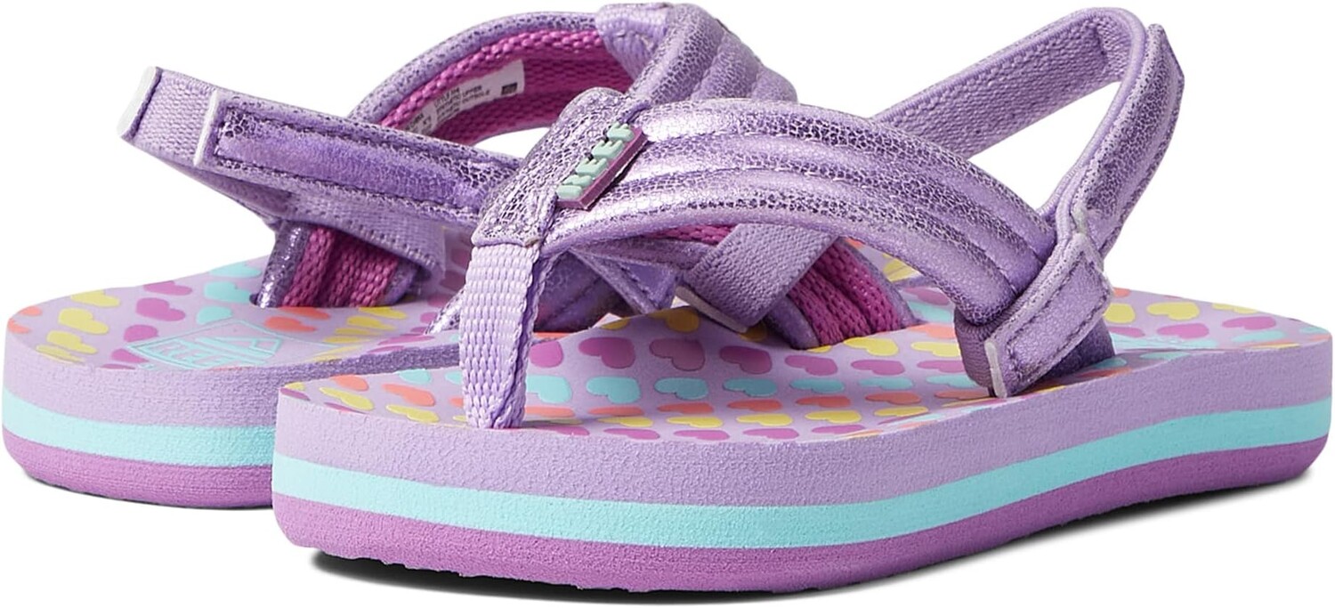 

Шлепанцы Reef Kids Little Ahi Flip Flop Reef, цвет Lavender Hearts